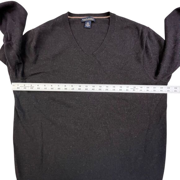 Banana Republic Extra Fine Merino Wool Sweater Mens XL Brown V-Neck Tight Knit - Picture 6 of 7